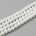 Skleněné korálky na šňůrce cca 84ks 4mm - bílé