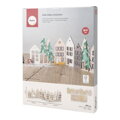 Dřevěná dekorace DIY - paravan 14x19,5cm - vesnička