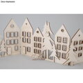 Dřevěná dekorace DIY - paravan 14x19,5cm - vesnička
