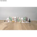 Dřevěná dekorace DIY - paravan 14x19,5cm - vesnička