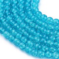 Skleněné korálky popraskané 8mm 10ks - tmavě modré