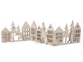 Dřevěná dekorace DIY - paravan 14x19,5cm - vesnička