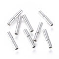 Bižuterní bajonetové zapínání 5ks - váleček 14x3mm - stříbrné