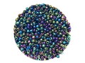 Korálky Rokajl 2mm 20g - metalické - tmavé duhové