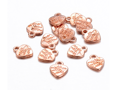 Kovové přívěsky 5ks srdíčka - made with love - rosegold