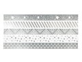 Sada mini washi pásků s rollerem 5x3m - stříbrné