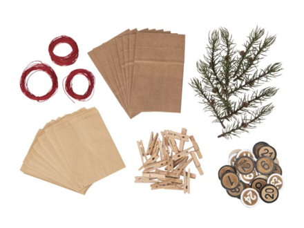 Adventní kalendář s papírovými sáčky - kreativní sada