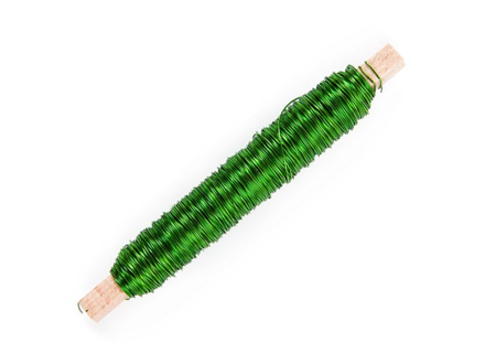 Aranžérský drát na dřívku 0,5mm 80g - zelený