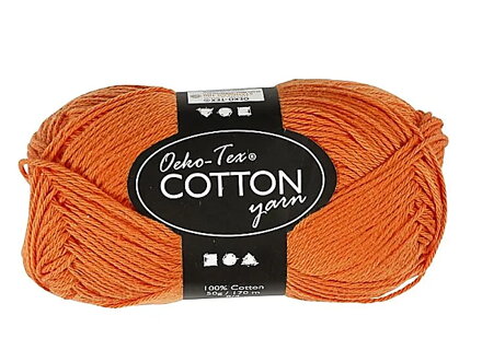 Bavlněná příze certifikovaná Oeko-Tex® 50g 8/4 170m - oranžová