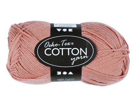 Bavlněná příze certifikovaná Oeko-Tex® 50g 8/4 170m - starorůžová
