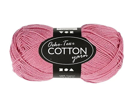 Bavlněná příze certifikovaná Oeko-Tex® 50g 8/4 170m - tmavě růžová