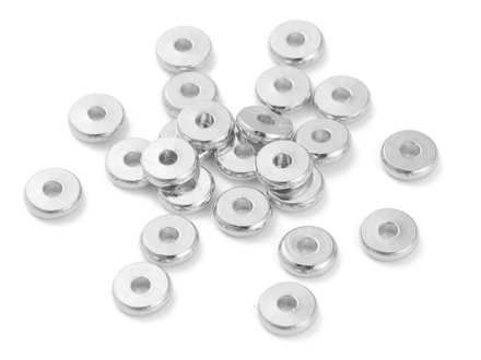 Bižuterní korálky mezikusy - plochý disk 6mm - 10ks - stříbrné