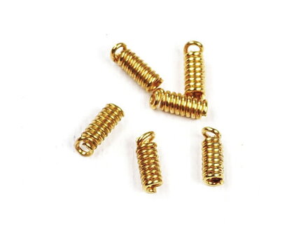 Bižuterní spirálová ukončení - koncovky 3x8mm 6ks - zlaté