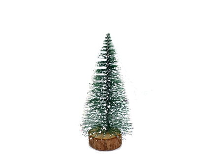 Dekorační zasněžený vánoční stromeček zelený 16cm