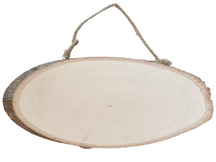 Dřevěná závěsná deska - přírodní plát s kůrou cca 30cm - ovál