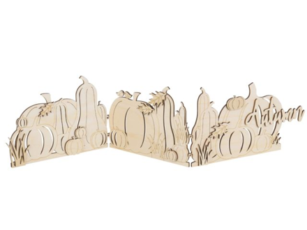 Dřevěné dekorace DIY - paravan 3x20cm - dýně