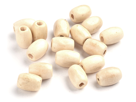 Dřevěné korálky 12mm 15g oválná zrnka - přírodní