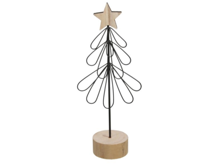 Drátěný stromek se stojanem a hvězdou - 23cm