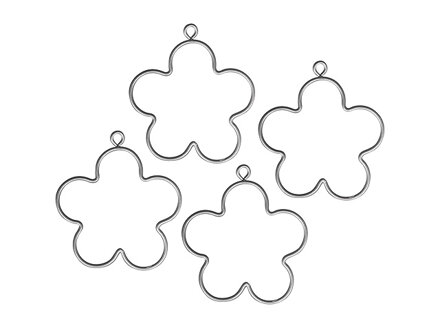 Drátěný závěsný základ květ - 4ks - 5,5cm