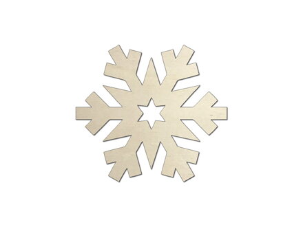 Dýhový dřevěný výřez 5cm - sněhová vločka
