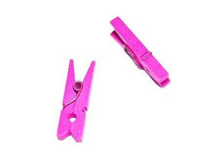 Barevný dřevěný kolíček 2,5cm - zářivý růžový
