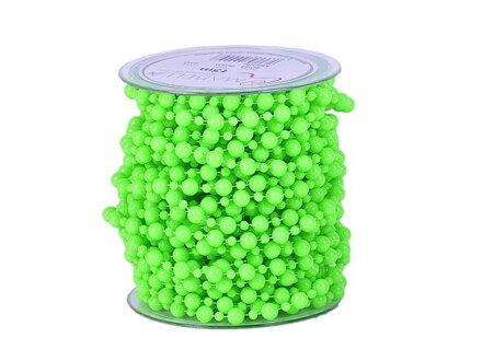 Korálková girlanda 8mm - neonově zelená