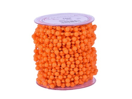 Korálkový řetízek girlanda 8mm - oranžový
