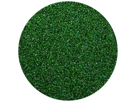 Korálky Rokajl 2mm 20g - průhledné - smaragdové