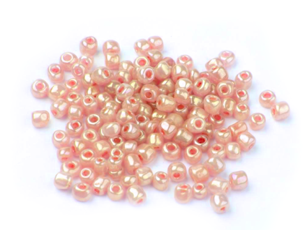 Korálky Rokajl 4mm 20g - perleťové lososové