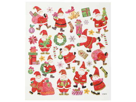 Kreativní nálepky - Santa Claus - třpytivé zlaté