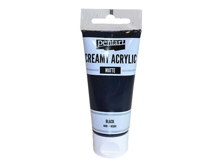 Krémová akrylová barva 60ml matná - černá
