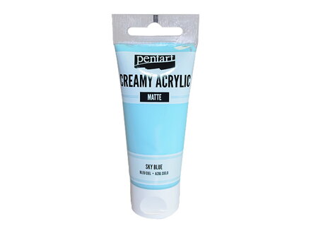 Krémová akrylová barva 60ml matná - nebově modrá