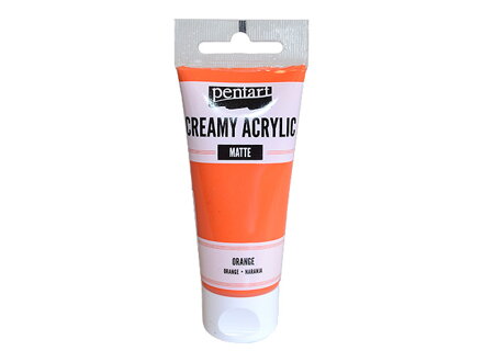 Krémová akrylová barva 60ml matná - oranžová