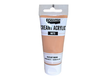 Krémová akrylová barva 60ml matná - oříšková hnědá