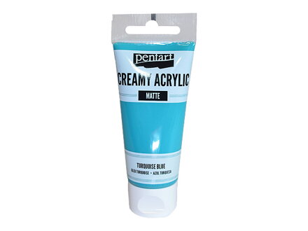 Krémová akrylová barva 60ml matná - tyrkysová modrá