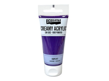 Krémová akrylová barva 60ml pololesklá - lilková