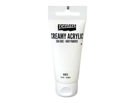Krémová akrylová barva 60ml pololesklá - bílá