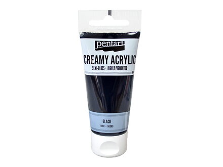 Krémová akrylová barva 60ml pololesklá - černá