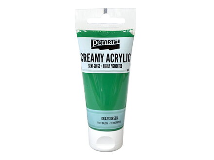 Krémová akrylová barva 60ml pololesklá - travová zelená