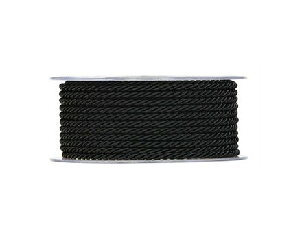 Lesklá zaplétaná šňůrka 3mm - černá