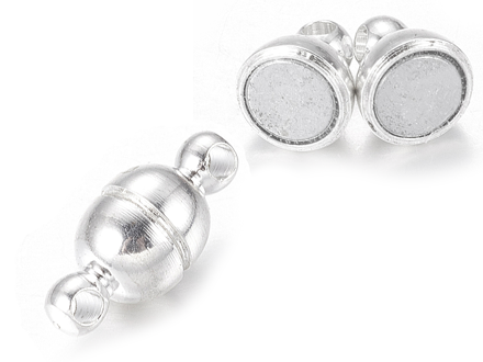 Magnetické zapínání kulička 11x5mm 3ks - světlé stříbrné
