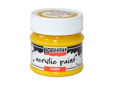 Matná akrylová barva Pentart - 50ml - sluneční žlutá