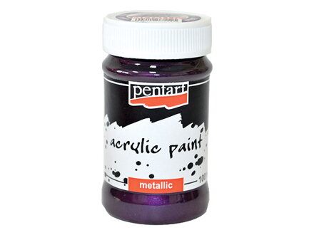 Metalická akrylová barva PENTART 100ml - fialová
