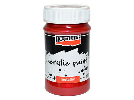 Metalická akrylová barva PENTART 100ml - bordó/rubínová
