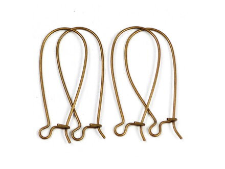 Náušnice - zavírací háček 33mm 2 páry - antické bronzové
