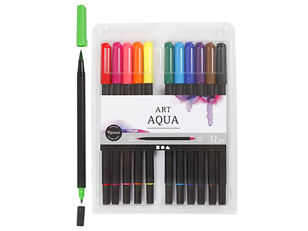Oboustranné akvarelové popisovače - fixy ART AQUA Pigment 12ks