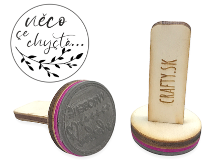 Razítko s dřevěnou rukojetí 30mm - Něco se chystá