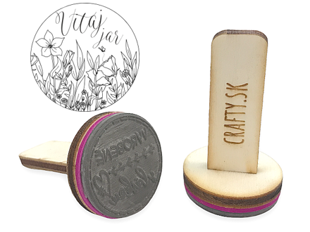 Razítko s dřevěnou rukojetí 40mm - Vítej jaro