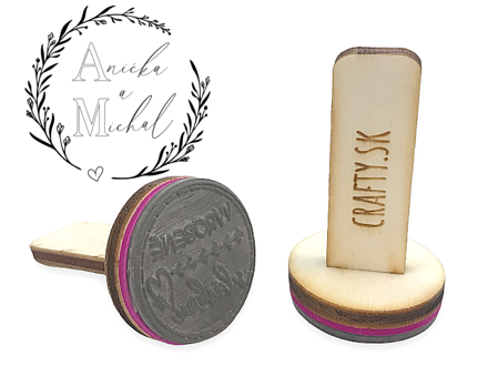 Personalizované svatební razítko s dřevěnou rukojetí 30mm - motiv 10