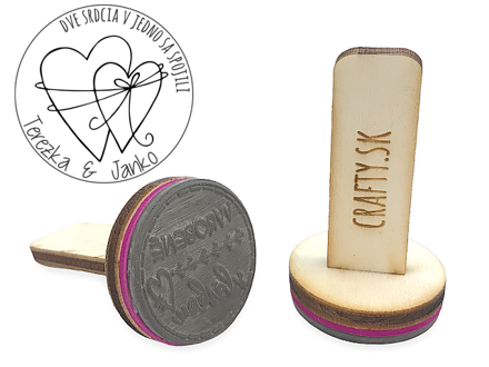 Personalizované svatební razítko s dřevěnou rukojetí 30mm - motiv 11
